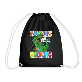 100th Day of School Dino Costume 100 Days of School - Drawstring Bag - black - Front