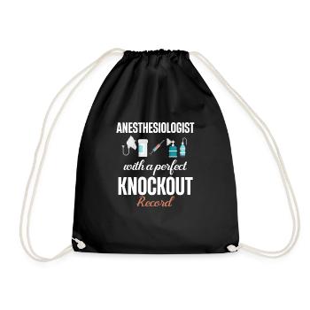 Anästhesist Mit Einem Perfekten Knockout-rekord - Turnbeutel - Schwarz - Vorne