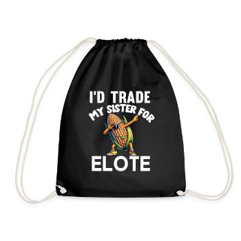 Elote Girl Women Elote Mexican Corn Food Comida - Drawstring Bag - black - Front