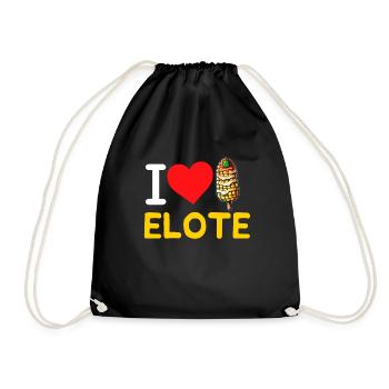 Elote Girl Women Elote Mexican Corn Food Comida - Drawstring Bag - black - Front