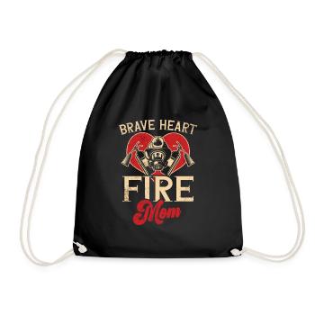 Feuerwehrmutter Feuerwehr Mutter - Turnbeutel - Schwarz - Vorne