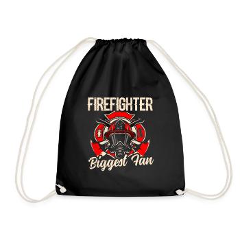 Feuerwehrmutter Feuerwehr Mutter - Turnbeutel - Schwarz - Vorne