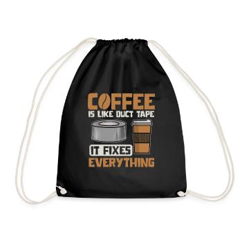 Duct Tape Duct Tape Artisan Masking Tape - Drawstring Bag - black - Front