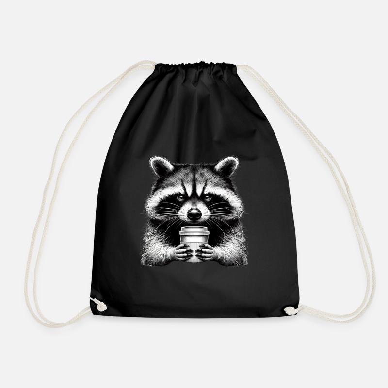 Grantiger Waschbär - Turnbeutel - Schwarz