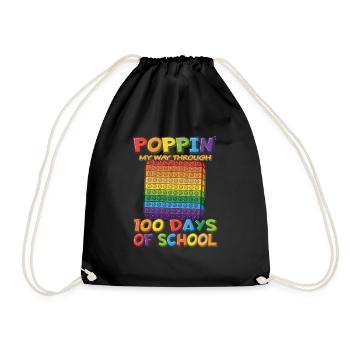100. Schultag Poppins Kostüm 100 Schultage - Turnbeutel - Schwarz - Vorne