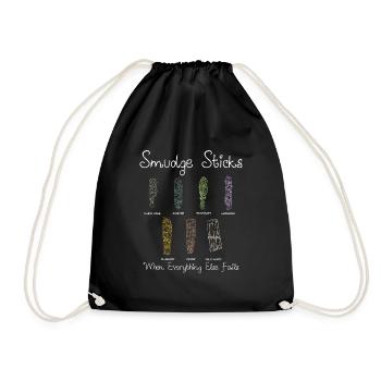 Sage Smudge Sticks Spiritual Healing Prayer Pagan - Drawstring Bag - black - Front
