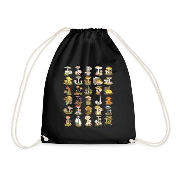 Mushroom Diversity - Drawstring Bag - black - Front