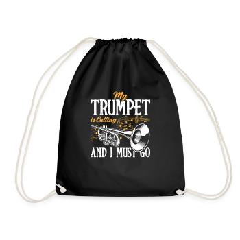 Trompete Trompeter Trompeten Spieler - Turnbeutel - Schwarz - Vorne