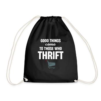 Good things come to those who - Drawstring Bag - black - Front