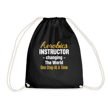 Aerobics instructor: the world step by step - Drawstring Bag - black - Front