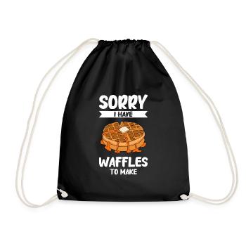 Waffel machen Waffeleisen - Turnbeutel - Schwarz - Vorne