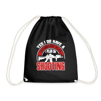 Shooting Retirement Plan On Shooting - Drawstring Bag - black - Front