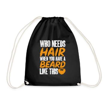 Tête chauve Calvitie Barbe Tête chauve - Sac de sport léger - noir - Devant