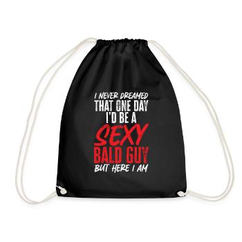 Bald Head Baldness Beard Bald Head - Drawstring Bag - black - Front