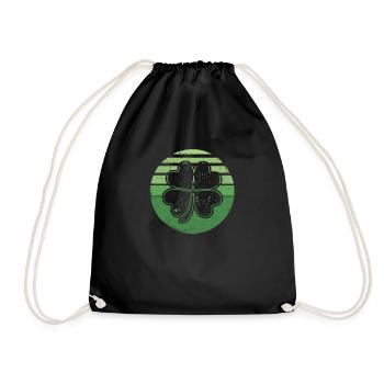 Shamrock Shamrock Silhouette Lucky Irish Retro - Sac de sport léger - noir - Devant