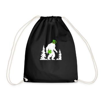 Irischer Bigfoot Sasquatch Shamrock Lustiger - Turnbeutel - Schwarz - Vorne