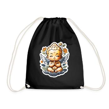 Baby Buddha - meditation yoga relaxation - Drawstring Bag - black - Front