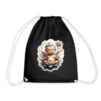 Baby Buddha - meditation yoga relaxation - Drawstring Bag - black - Front