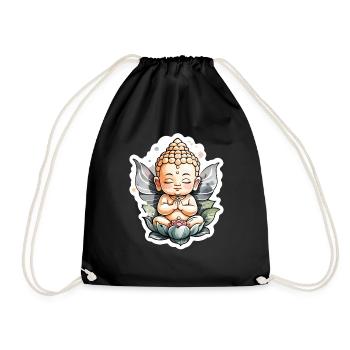 Baby Buddha - meditation yoga relaxation - Drawstring Bag - black - Front