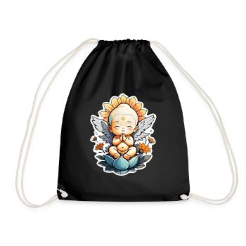 Baby Buddha - meditation yoga relaxation - Drawstring Bag - black - Front