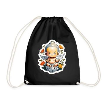 Baby Buddha - meditation yoga relaxation - Drawstring Bag - black - Front