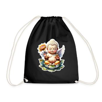 Baby Buddha - meditation yoga relaxation - Drawstring Bag - black - Front