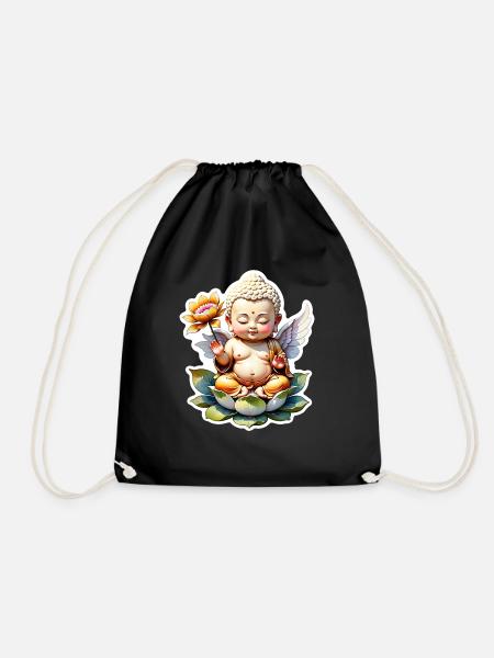 Baby Buddha - Meditation, Yoga, Entspannung - Turnbeutel - Schwarz