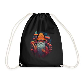 Mushroom Weihnachtsmann| Fantasy Pilze Natur Goa - Turnbeutel - Schwarz - Vorne