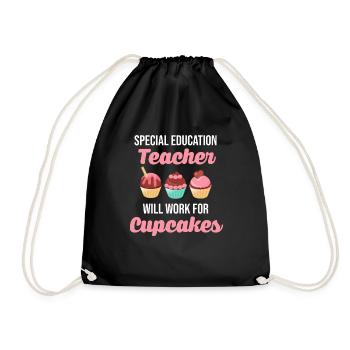 Une enseignante en éducation spécialisée est atteinte d’autisme pour des cupcakes - Sac de sport léger - noir - Devant