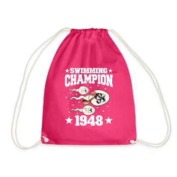 1948 Birthday 76 years old - Drawstring Bag - fuchsia - Front