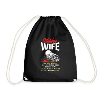 Funny Welder Gift - Drawstring Bag - black - Front