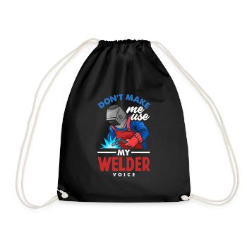 Funny Welder Gift - Drawstring Bag - black - Front