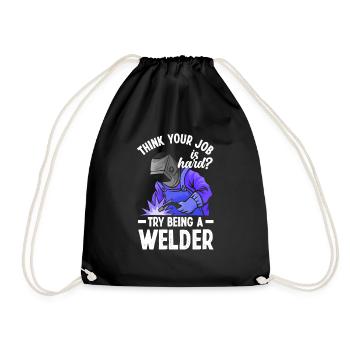 Funny Welder Gift - Drawstring Bag - black - Front