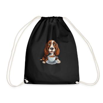 Café pour chien Bassett - Sac de sport léger - noir - Devant