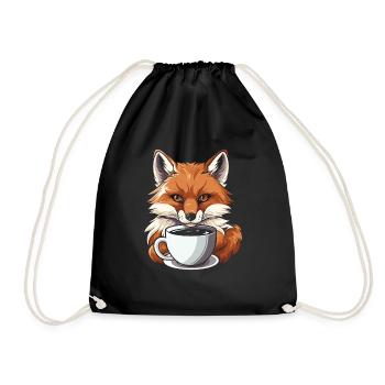 Fuchs Coffee - Drawstring Bag - black - Front