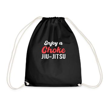Enjoy a Choke Jiu Jitsu Judo Boxing - Drawstring Bag - black - Front