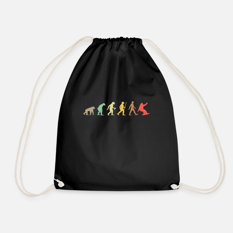 Snowboarding Retro Snowboard Evolution Snowboarder - Sac de sport léger - noir