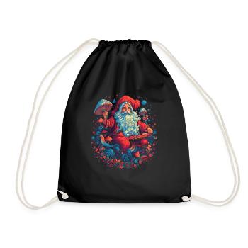 Mushroom Weihnachtsmann| Fantasy Pilze Natur Goa - Turnbeutel - Schwarz - Vorne