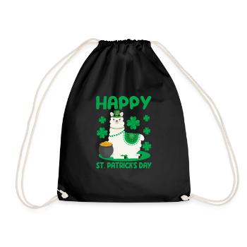 Bonne Saint-Patrick Lama vert alpaga chanceux - Sac de sport léger - noir - Devant