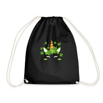 Licorne Face St. Patrick’s Day Trèfle irlandais - Sac de sport léger - noir - Devant