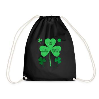 Catholique Religieux Irlandais Shamrock Chrétien - Sac de sport léger - noir - Devant