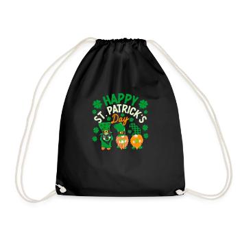 Trois Gnomes irlandais trèfle St Patrick jour chanceux - Sac de sport léger - noir - Devant