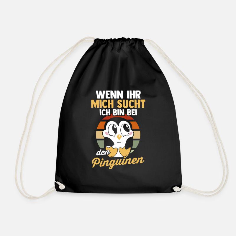 Pinguin - Turnbeutel - Schwarz