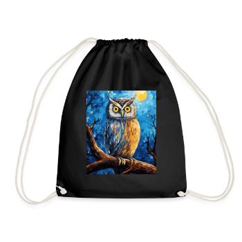 Peinture Night Owl van Gogh - Sac de sport léger - noir - Devant