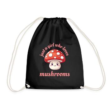 Juste une fille qui aime les champignons enfants - Sac de sport léger - noir - Devant