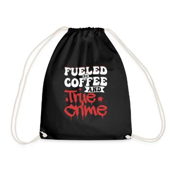 Fueled By Coffee & True Crime Meurtre d’un tueur en série - Sac de sport léger - noir - Devant