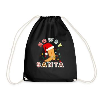 Père Noël chapeau-Howdy Père Noël - Noël - Sac de sport léger - noir - Devant