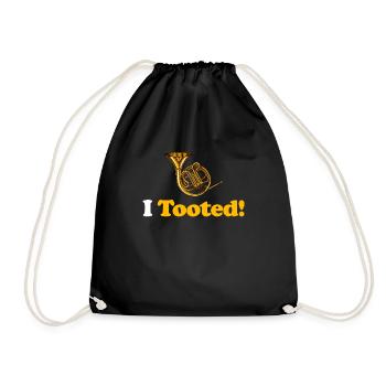 I pricked! Funny trombonist, musician, - Drawstring Bag - black - Front