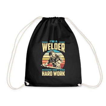 Funny Welder Gift - Drawstring Bag - black - Front