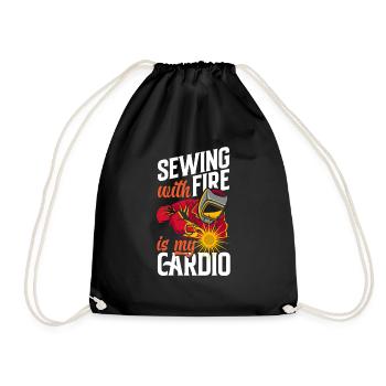Funny Welder Gift - Drawstring Bag - black - Front